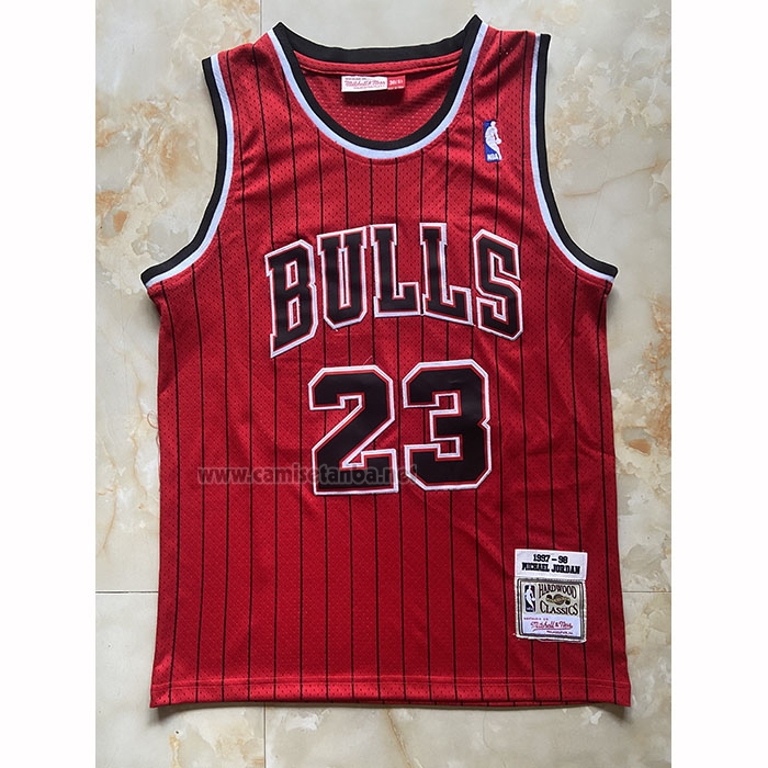 Camiseta Chicago Bulls Michael Jordan NO 23 Mitchell & Ness 1997-98 Rojo1